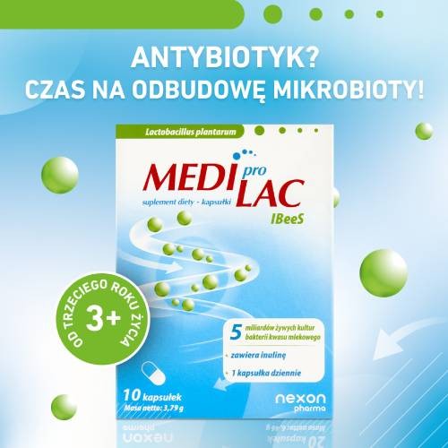 Miniaturka artykułu - #1 Mediprolac IBeeS probiotyk + prebiotyk, 10 kaps.