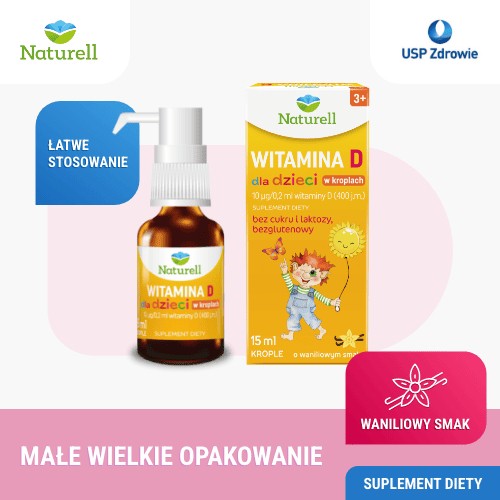 Miniaturka artykułu - #0 Naturell Witamina D dla dzieci w kroplach, 15 ml