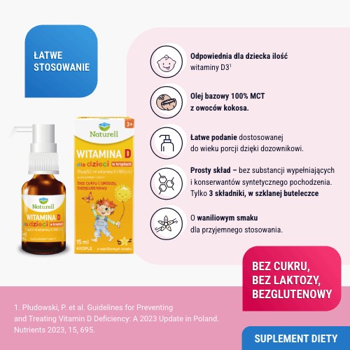Miniaturka artykułu - #1 Naturell Witamina D dla dzieci w kroplach, 15 ml