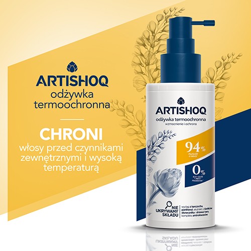 Miniaturka artykułu - #0 Artishoq Odżywka termoochronna do włos&oacute;w Wzmocnienie i ochrona, 130 ml