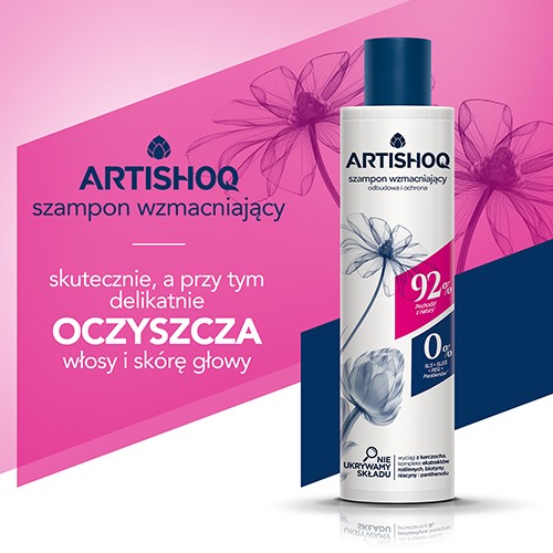 Miniaturka artykułu - #0 Artishoq Szampon wzmacniający do włos&oacute;w Odbudowa i ochrona, 200 ml