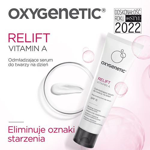 Miniaturka artykułu - #1 Oxygenetic Relift Vitamin A Odmładzające serum do twarzy na dzień SPF15, 50 ml