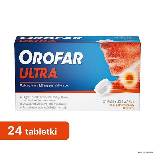 Miniaturka artykułu - #0 Orofar Ultra 8,75 mg, 24 pastylki twarde