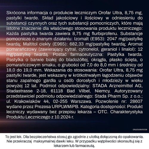 Miniaturka artykułu - #1 Orofar Ultra 8,75 mg, 24 pastylki twarde
