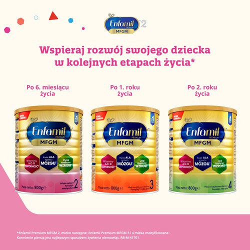 Zdjęcie produktu - 4 Enfamil Premium MFGM 2 Mleko następne powyżej 6. miesiąca życia, 800g