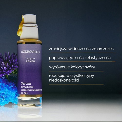 Miniaturka artykułu - #1 Uzdrovisco Night Renew Serum stymulujące i przeciwzmarszczkowe na noc, 30 ml