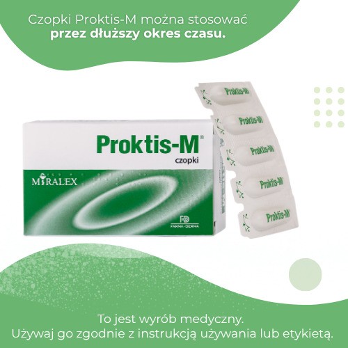 Zdjęcie produktu - 3 PROKTIS-M czopki doodbytnicze, 10 czopk&oacute;w
