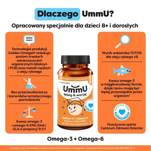 Zdjęcie produktu - 2 UmmU M&oacute;zg & wzrOK 8+, 120 kaps.
