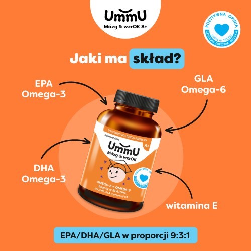 Zdjęcie produktu - 3 UmmU M&oacute;zg & wzrOK 8+, 240 kaps.