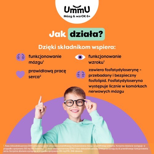 Miniaturka artykułu - #1 UmmU M&oacute;zg & wzrOK 6+ płyn o smaku owoc&oacute;w leśnych, 150 ml