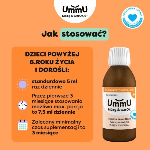 Zdjęcie produktu - 6 UmmU M&oacute;zg & wzrOK 6+ płyn o smaku owoc&oacute;w leśnych, 150 ml