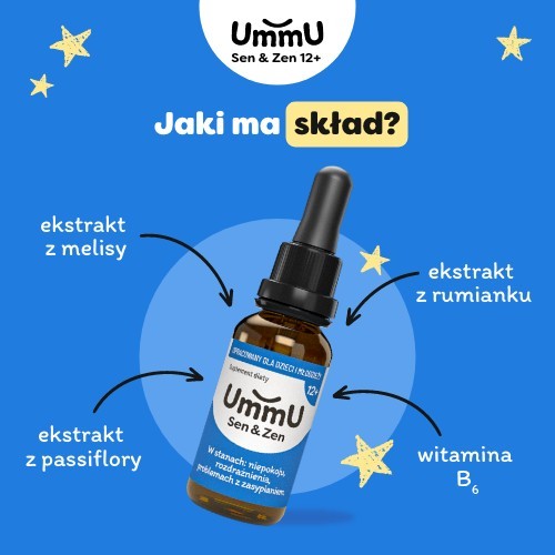 Zdjęcie produktu - 3 UmmU Sen & Zen 12+ krople, 30 ml 