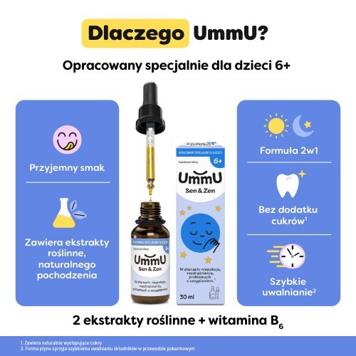 Zdjęcie produktu - 2 UmmU Sen & Zen 6+ krople, 30 ml 