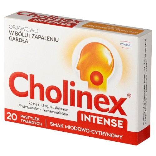 Miniaturka artykułu - #1 CHOLINEX INTENSE smak miodowo-cytrynowy, 20 tabletek