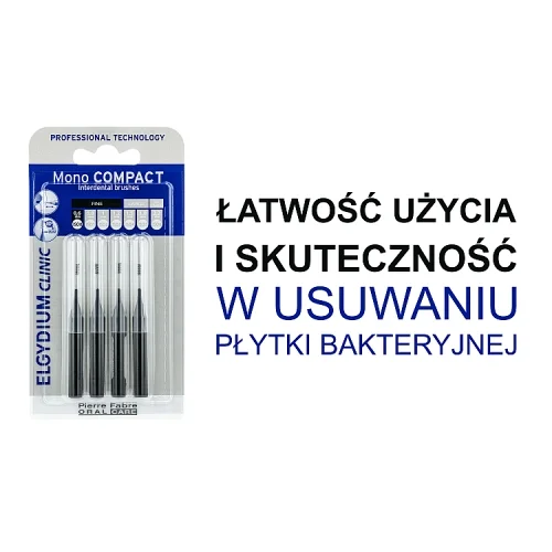 #1 – Elgydium Clinic Mono Compact Szczoteczka do przestrzeni międzyzębowych 0,6 mm, 4 szt.