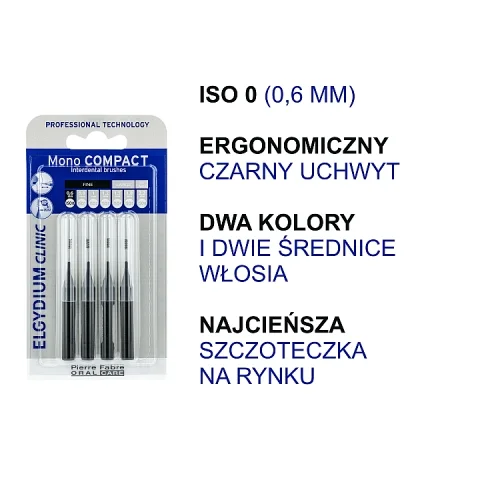 #2 – Elgydium Clinic Mono Compact Szczoteczka do przestrzeni międzyzębowych 0,6 mm, 4 szt.
