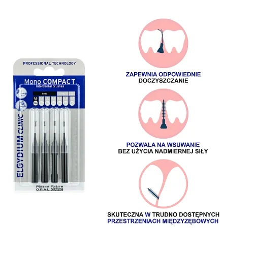 #3 – Elgydium Clinic Mono Compact Szczoteczka do przestrzeni międzyzębowych 0,6 mm, 4 szt.