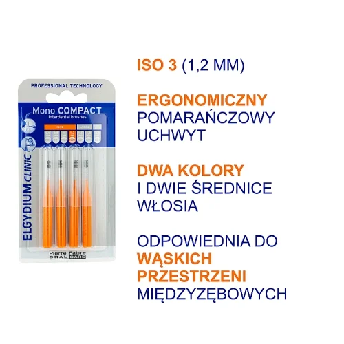 #2 – Elgydium Clinic Mono Compact Szczoteczka do przestrzeni międzyzębowych 1,2 mm, 4 szt.