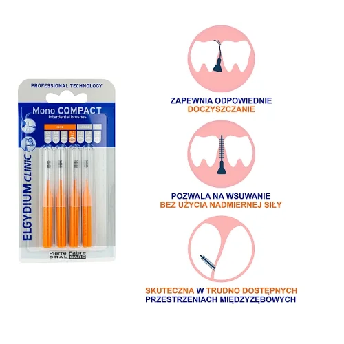 #3 – Elgydium Clinic Mono Compact Szczoteczka do przestrzeni międzyzębowych 1,2 mm, 4 szt.