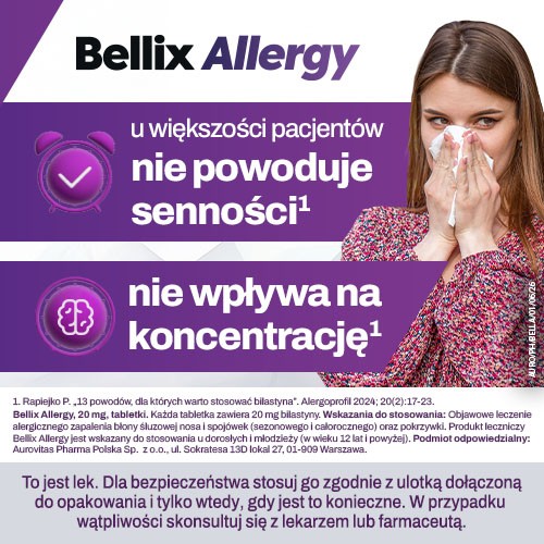 #5 – Bellix Allergy Bilastyna 20 mg, Lek na alergię 10 tabletek