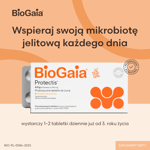 Miniaturka artykułu - #0 BioGaia Protectis o smaku cytrynowym, 10 tabl.