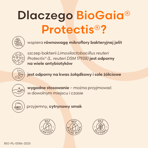 Zdjęcie produktu - 2 BioGaia Protectis o smaku cytrynowym, 10 tabl.