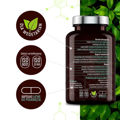 Zdjęcie produktu - 2 Essensey Cytrynian magnezu + Ashwagandha, 90 kaps.