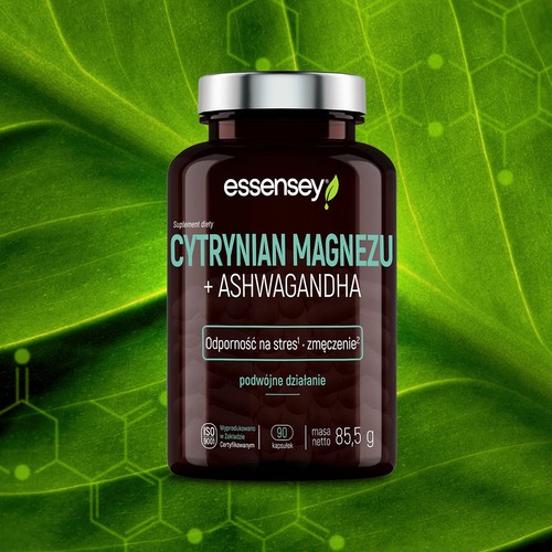 Zdjęcie produktu - 3 Essensey Cytrynian magnezu + Ashwagandha, 90 kaps.