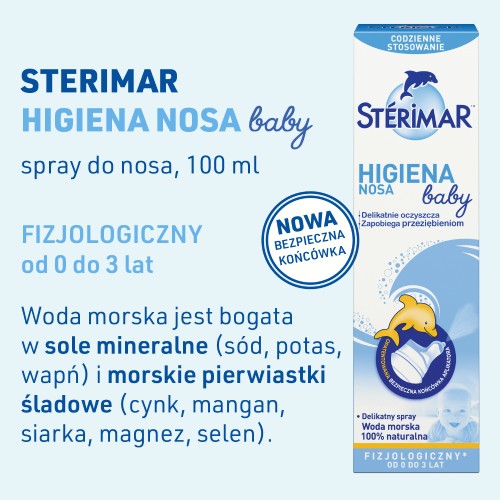 Miniaturka artykułu - #0 Sterimar Higiena Nosa Baby Woda morska spray, 100 ml