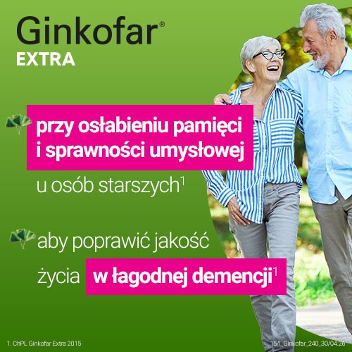 Miniaturka artykułu - #1 Ginkofar Extra 240 mg, 30 tabletek powlekanych
