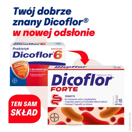 Miniaturka artykułu - #0 Dicoflor Forte probiotyk, 10 kaps.