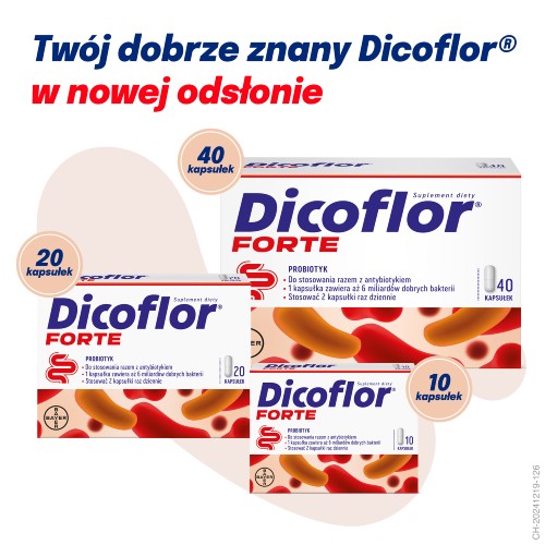 Zdjęcie produktu - 8 Dicoflor Forte probiotyk, 40 kaps.