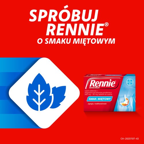 Zdjęcie produktu - 8 Rennie o smaku owocowym, 24 tabletki do ssania