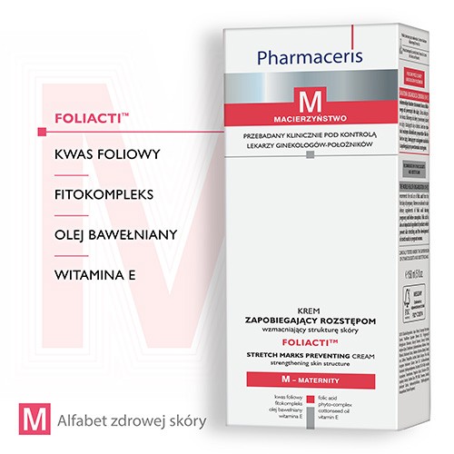 Zdjęcie produktu - 1 PHARMACERIS M Foliacti Krem zapobiegający rozstępom, 150 ml