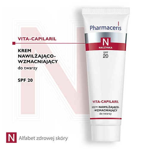 Miniaturka artykułu - #0 PHARMACERIS N Vita-Capilaril krem nawilżająco-wzmacniający do twarzy z SPF20, 50 ml