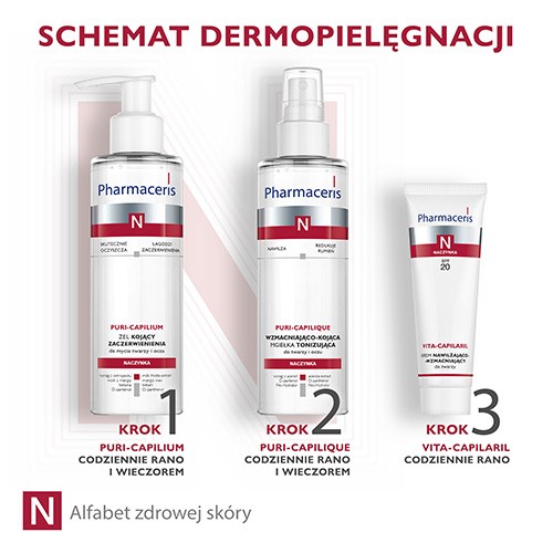 Zdjęcie produktu - 3 PHARMACERIS N Vita-Capilaril krem nawilżająco-wzmacniający do twarzy z SPF20, 50 ml