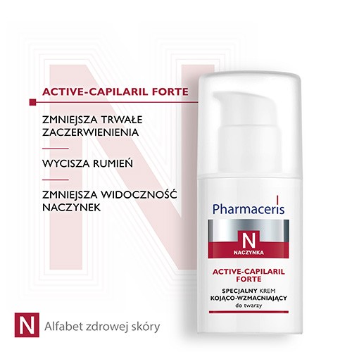 Zdjęcie produktu - 2 PHARMACERIS N Active-Capilaril Forte krem kojąco-wzmacniajacy do twarzy, 30 ml