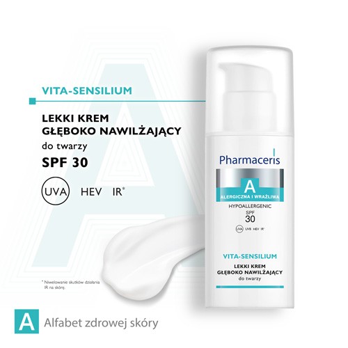 Miniaturka artykułu - #0 PHARMACERIS A Vita-Sensilium Lekki krem głęboko nawilżający SPF 30, 50 ml