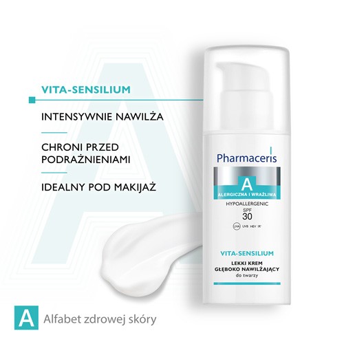 Zdjęcie produktu - 2 PHARMACERIS A Vita-Sensilium Lekki krem głęboko nawilżający SPF 30, 50 ml