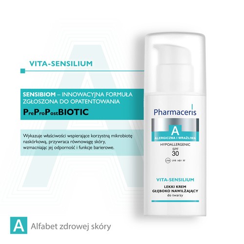 Zdjęcie produktu - 3 PHARMACERIS A Vita-Sensilium Lekki krem głęboko nawilżający SPF 30, 50 ml