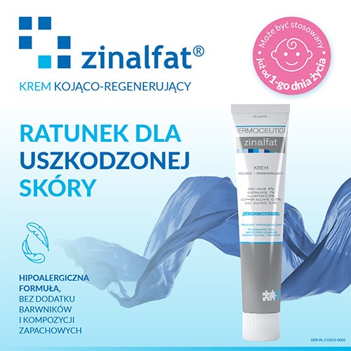 Miniaturka artykułu - #0 ZINALFAT Krem kojąco-regenerujący z tlenkiem cynku, 50 ml