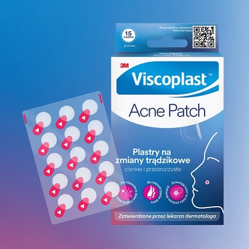 Miniaturka artykułu - #1 VISCOPLAST Acne Patch Plastry na zmiany trądzikowe 1 x 15 x 12 mm, 15 szt.