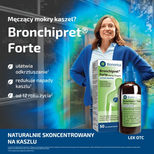 Miniaturka artykułu - #1 Bronchipret Forte syrop,  50 ml - lek wykrztuśny