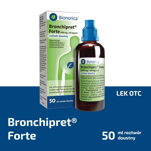 Miniaturka artykułu - #0 Bronchipret Forte syrop,  50 ml - lek wykrztuśny