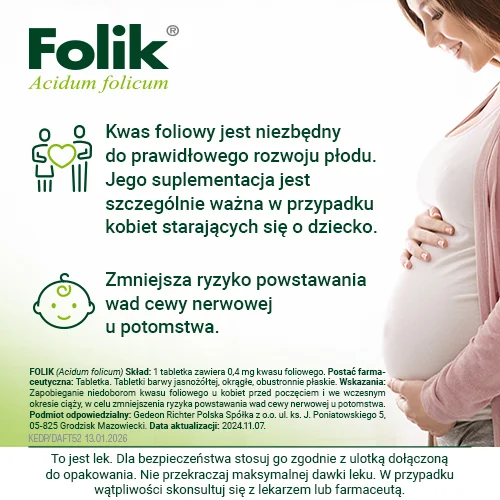#0 – FOLIK 0,4 mg - 90 tabletek Lek z kwasem foliowym