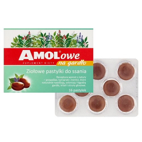 Miniaturka artykułu - #0 AMOLowe - nawilżająco-łagodzące pastylki na gardło - 16 pastylek