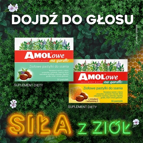 Zdjęcie produktu - 4 AMOLowe - nawilżająco-łagodzące pastylki na gardło - 16 pastylek