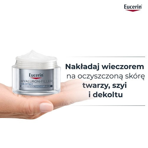 Zdjęcie produktu - 3 Eucerin Hyaluron-Filler + 3x Effect Krem na noc wkład uzupełniający, 50 ml