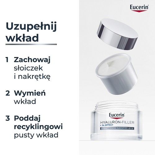 Zdjęcie produktu - 2 Eucerin Hyaluron-Filler + 3x Effect Krem na noc wkład uzupełniający, 50 ml