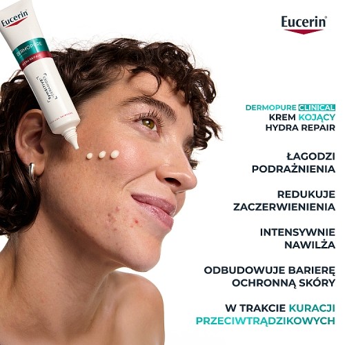Miniaturka artykułu - #0 Eucerin DermoPure Clinical Hydra Repair Krem kojący, 40 ml